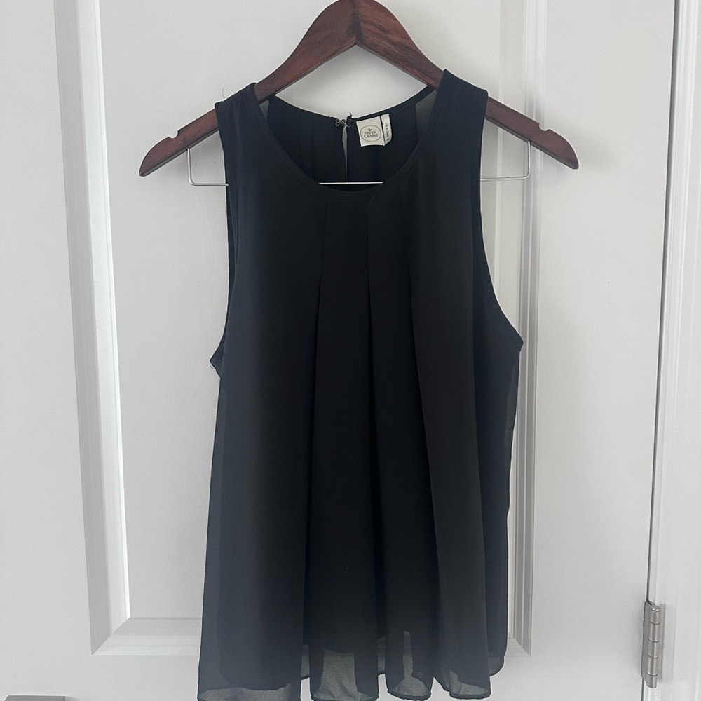 Paper Crane Black Sleeveless Blouse